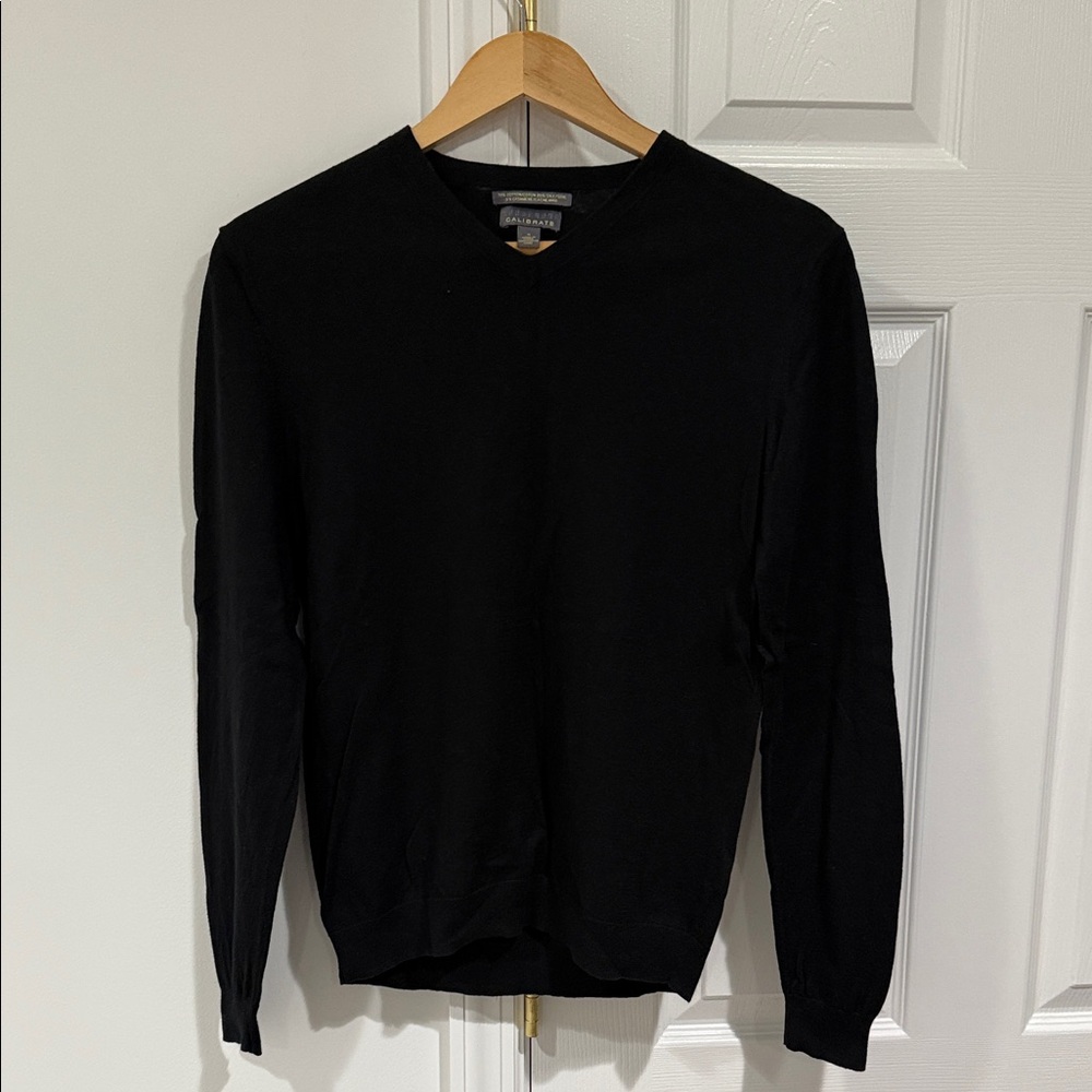 Calibrate Men's Classic Black V-Neck Sweater